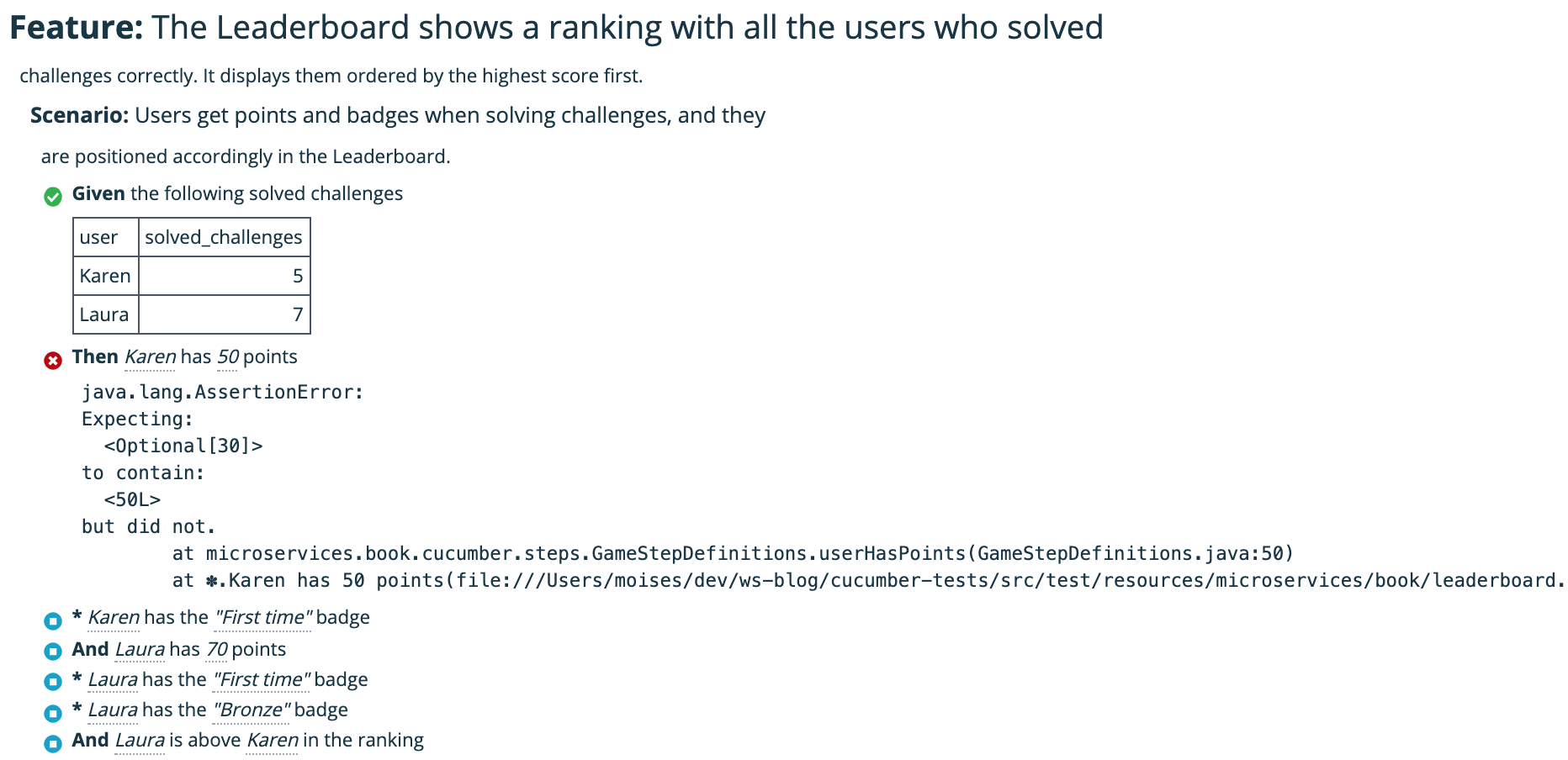 Pruebas de Cucumber fallando debido a eventual consistency